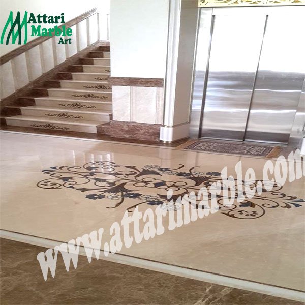marble inlay flooring in a home