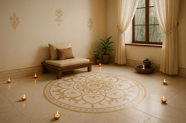 Ayurveda-inspired meditation room design idea